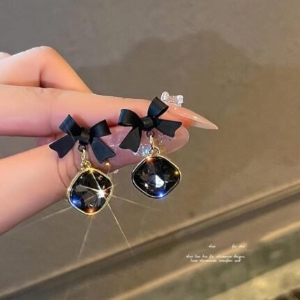 Midnight Bow Earrings