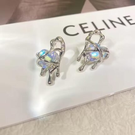 Molten Heart Chrome Earrings