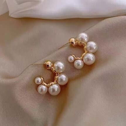Luminous Pearl Cluster Earrings