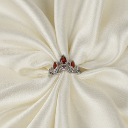 Regal Garnet Crown Ring