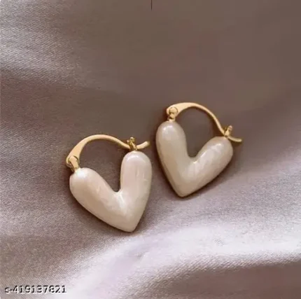 Frosted Heart Drop Earrings