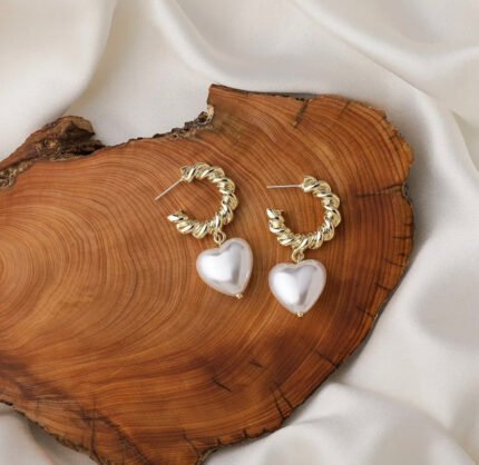 Twisted Heart Charm Earrings