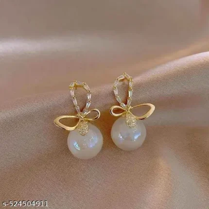 Pearl Bow Elegance Earrings
