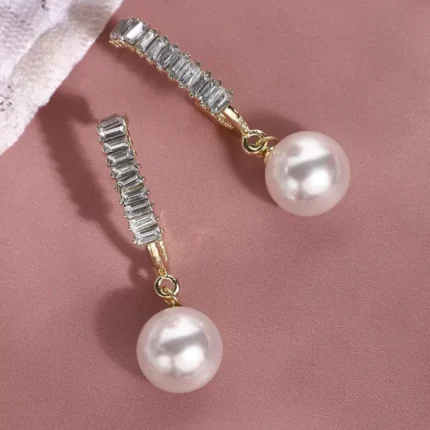Crystal Pearl Drop Earrings