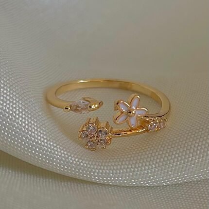 Floral Sparkle Open Ring