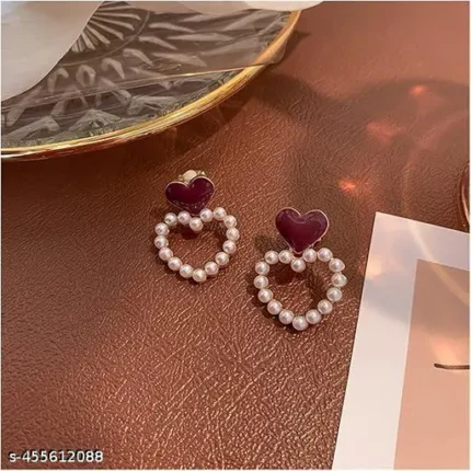 Crimson Pearl Heart Drops
