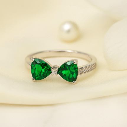 Emerald Bow Ring