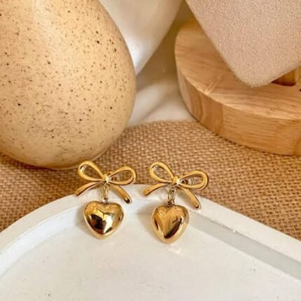 Opulence Bow Heart Earrings